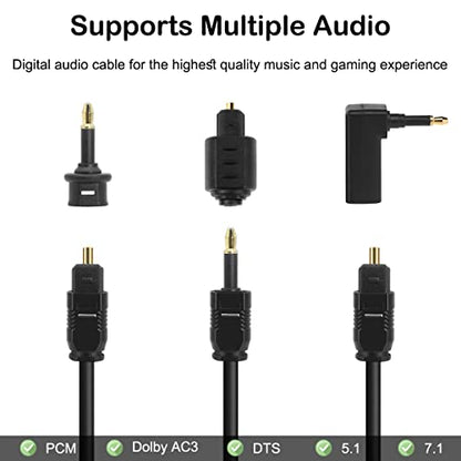 Fiber Optic 3.5mm Jack Audio Adapter, Female to Male Optical Connector, Right Angle 90 Degree Converter for Toslink & Mini Toslink Cables, 6 Pcs
