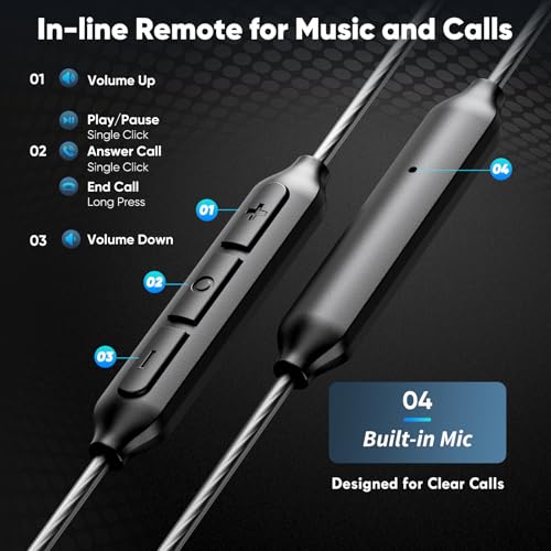 USB-C Wired In-Ear Earbuds with Mic, Dual Driver for Hi-Fi Stereo Sound | Deep Bass, Noise Isolating Fit, 5ft Tangle-Free Cable, 3-Button Remote, for iPhone 15/16/17& Android Phones, 2-Year Warranty