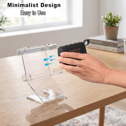 Desktop Speaker Stand Compatible with JBL Go 5/Go 4/Go 3 Speaker, Acrylic Speaker Holder Tabletop Stand Mount Anti-Slip Base Display Shelf, 1 Pack (Transparent) - color: Transparent