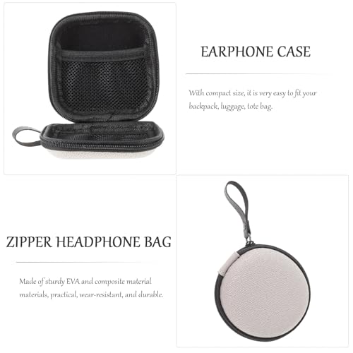 2pcs Eva Earphone Case and Hard Disk Pouch Zipper Storage Bag for Earbuds and Headphones, Portable Protective Organizer for Travel and Daily Use