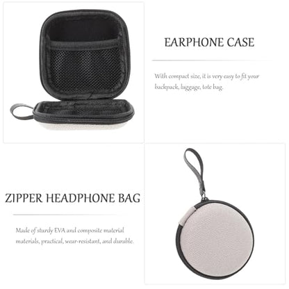2pcs Eva Earphone Case and Hard Disk Pouch Zipper Storage Bag for Earbuds and Headphones, Portable Protective Organizer for Travel and Daily Use