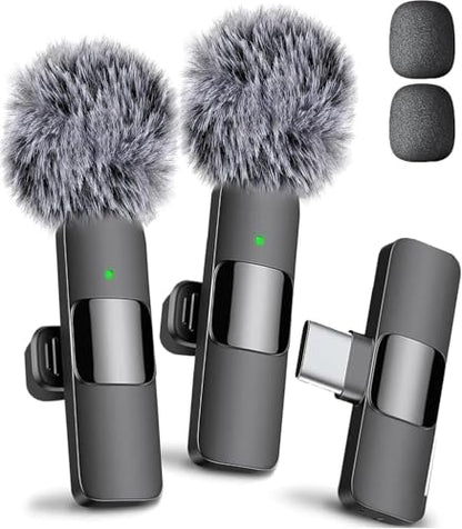 Mini Mic Pro (Latest Model – #1 Microphone for iPhone & Android, Wireless Mini Microphone, Clear Voice, Noise Cancelling, Lavalier Mic for TikTok, YouTube & Interviews (iPhone 15+) - style: USB-C Only (iPhone 15+ / Android)