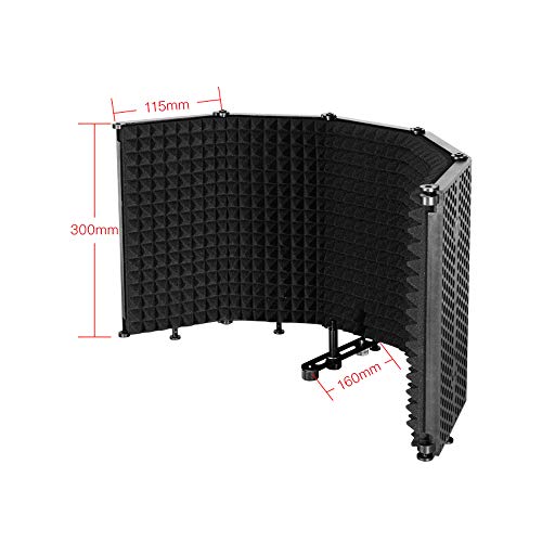 Foldable Adjustable Portable Sound Absorbing Vocal Recording Panel Microphone For Creating Recordings In Various Situations Made Of ABS And Foam With 331mm Height