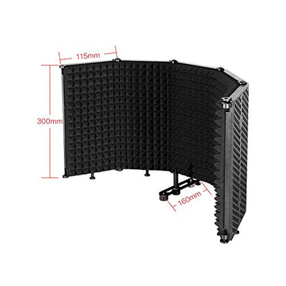 Foldable Adjustable Portable Sound Absorbing Vocal Recording Panel Microphone For Creating Recordings In Various Situations Made Of ABS And Foam With 331mm Height