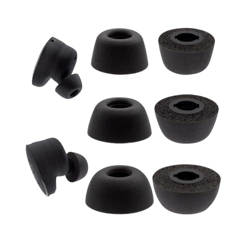 Klowcok Replacement Foam Ear Tips for JBL Tune Buds/Tune Buds 2, Black | Memory Foam Tips Compatible with JBL Endurance Race 2 / Endurance Race TWS Earbuds, 3 Pairs (S/M/L)