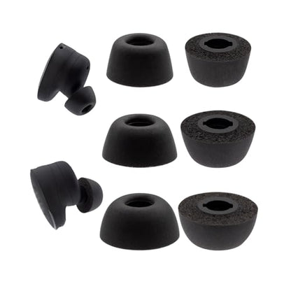 Klowcok Replacement Foam Ear Tips for JBL Tune Buds/Tune Buds 2, Black | Memory Foam Tips Compatible with JBL Endurance Race 2 / Endurance Race TWS Earbuds, 3 Pairs (S/M/L)