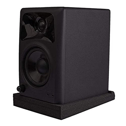 AxcessAbles Studio Speaker Isolation Pads for 6.5, 7, 8 Inch Studio Monitors | High Density Acoustic Foam Riser Prevents Vibrations Fits Most Stands | Isolation for Subwoofer, Large Speaker - 2 Pack - size: 6" to 8" Speakers