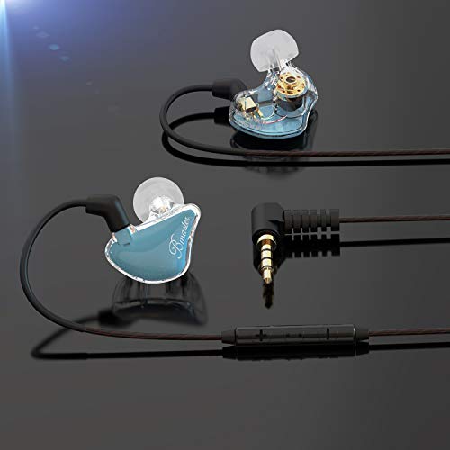 BASN Bmaster Triple Drivers in Ear Monitor Headphone with Two Detachable Cables Fit in Ear Suitable for Audio Engineer, Musician (Blue) - color: Blue