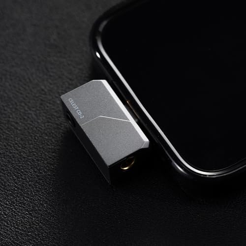 Celest CD-2 Portable IEM DAC, in Ear Monitor Amplifier, USB C to 3.5/4.4mm Output Headphone Amplifier, High Resolution 32bit/384kHz, HiFi Mini Earbuds Amp for Phone/PC (Black)