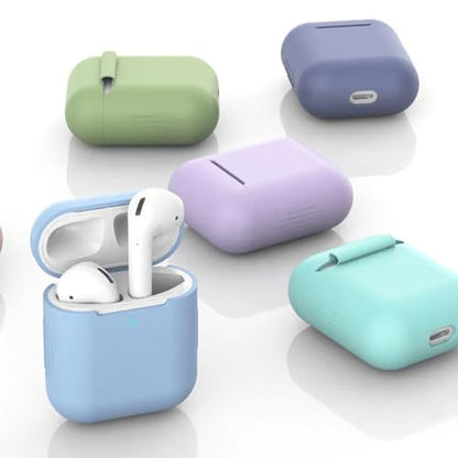 Shockproof Silicone Case Precise Fit Not Slip Design Lightweight Strong Cover Effect Resistant Cases for Earbud - color: Blue