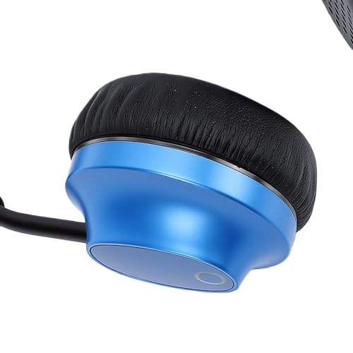 Wireless Headphones Over Ear, with Brushed Metal Design (Blue) | Over The Ear Headset with Foldable, Stereo Breathing Light, 16H Playtime for Travel Home Office Cellphone PC - color: Blue