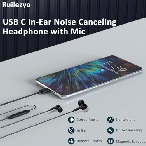 USB C Wired Earbuds Compatible with Apple iPhone 17 16 Plus 15 Pro Max 16e USB C Headphones for Samsung Galaxy S25 FE Edge S24 S23 S22 Ultra Earphones Wired Type C for Pixel 10 9 Oneplus 12