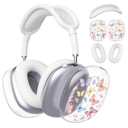 for AirPods Max Headphones Butterfly Ear Covers for AirPods Max 2 - color: Butterfly F/White