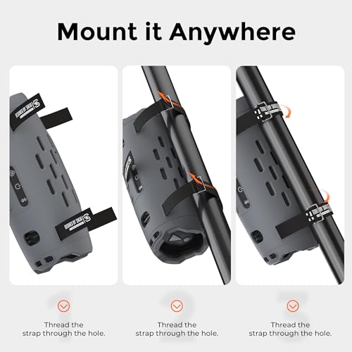 SIKAI CASE Portable Speaker Mount Compatible with JBL Charge 6, Silicone Case with Adjustable Strap&Detachable Shoulder Strap Travel Case for Bike/ATV/Golf Cart/Boat Railing, Case Only (Gray) - color: Gray