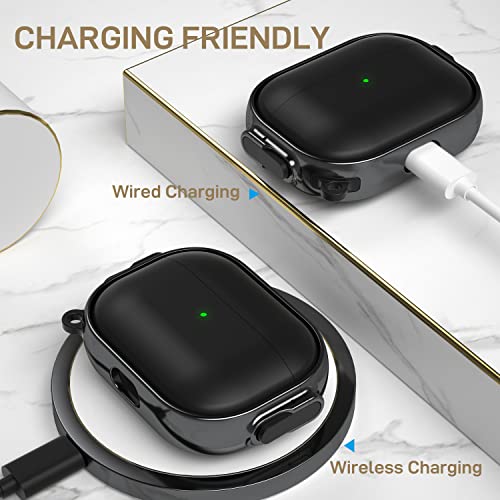 for AirPods Pro 2/1 Case Cover with Lock, Magsafe Compatible,Black/Grey - color: Black Grey, size: AirPods Pro 2/1 Case (2019/2022/2023)
