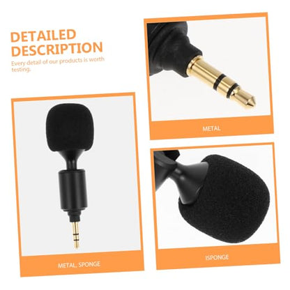 Bendable Live Streaming Microphone with 3.5mm Plug, Stereo PC and Laptop Recording Mic for Mobile Phones and Tablets, Compact Desktop Audio Accessory for Online Broadcasts