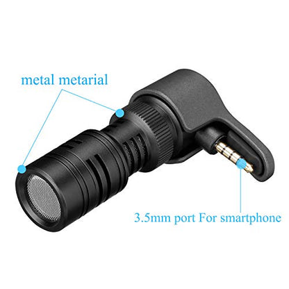 TRRS Plug and Play Directional Microphone, Saramonic Video Shotgun Mic with Monitor for iPhone8 7 6 Android & Windows Smartphones,for Youtube,Interview,Studio,Video Recording,Vlog,Noise Cancelling Mic | Cardioid directional microphone with 3.5mm TRRS plug