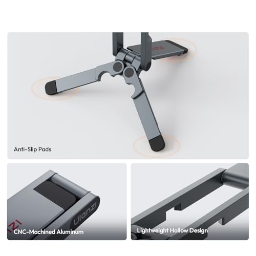 ULANZI MA62 Magnetic Phone Tripod Stand, Ultra-Slim 0.33in Pocket-Sized Foldable Kickstand, N52 Magnet Aluminum Alloy Mantis Hook Desktop Mount, 2.22oz Portable Mini Tripod for iPhone Android