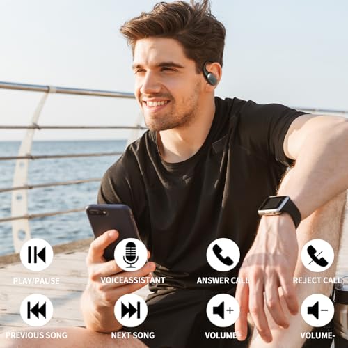 Wireless Earbuds with Earhooks in-Ear Earbuds Bluetooth 5.4 with ENC Noise Cancelling 75Hr Playback IPX7, 2025 Workout Bluetooth Earphones, HiFi Deep Bass Clear Highs Wireless Headphones