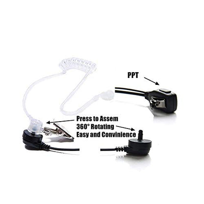 Radio Earpieces Replacement Acoustic Coil Tube for Motorola Baofeng Kenwood Walkie Talkie Earpieces and Two Way Radios Headset (10 Packs)