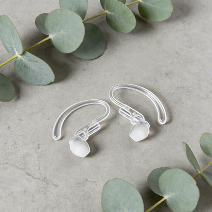 10pcs Ear Hooks 360° Rotatable Multi-Dimensional Adjustable Soft Silicone Wireless Earphone Clips Anti-Slip Sports Earpiece Clamp Replacement 6mm - color: Transparent