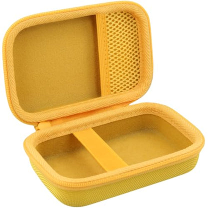 for JBL Go 5/4/3 Ultra Portable Speaker Hard Travel Case, Yellow | Protective Storage Bag with Mesh Pocket & Hand Strap, Shockproof EVA Carrying Box, Soft Lining - color: Yellow Case