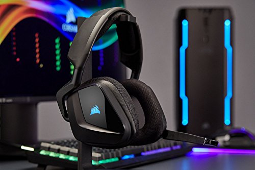 CORSAIR Void PRO RGB Wireless Gaming Headset - Dolby 7.1 Surround Sound Headphones for PC - Discord Certified - 50mm Drivers - Carbon