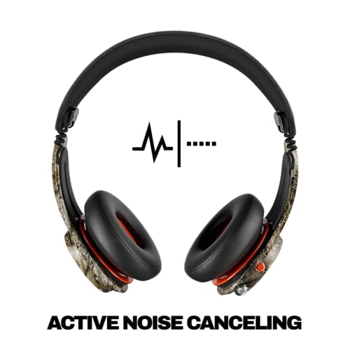 Skullcandy Icon ANC Noise Canceling Wireless Headphones - Realtree APX | On-Ear Fit, Bluetooth, Noise Cancellation, 60 Hours Battery, Sweat Water Resistant, Foldable, Travel Ready, Microphone - color: Realtree APX Black/Orange