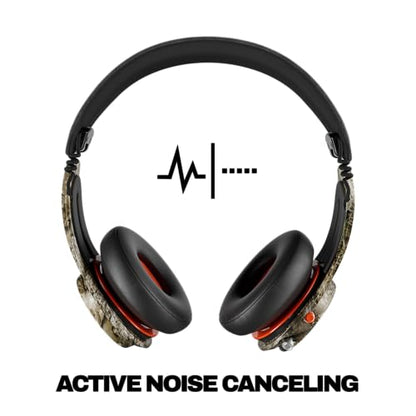 Skullcandy Icon ANC Noise Canceling Wireless Headphones - Realtree APX | On-Ear Fit, Bluetooth, Noise Cancellation, 60 Hours Battery, Sweat Water Resistant, Foldable, Travel Ready, Microphone - color: Realtree APX Black/Orange