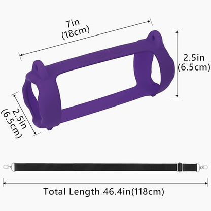 Geekria Silicone Cover for JBL Flip 7 with Adjustable Shoulder Strap - color: Purple