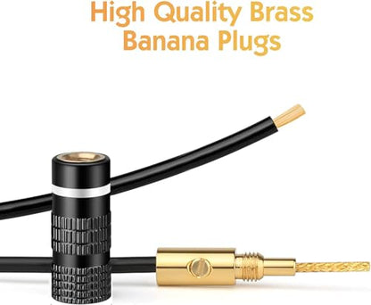 HiFi Flex Pin Banana Plugs, 2mm pin Banana connectors/Plugs, for Spring-Loaded Inputs/Speaker Terminals, (5 Pairs/10 Pcs) - size: 5 Pairs
