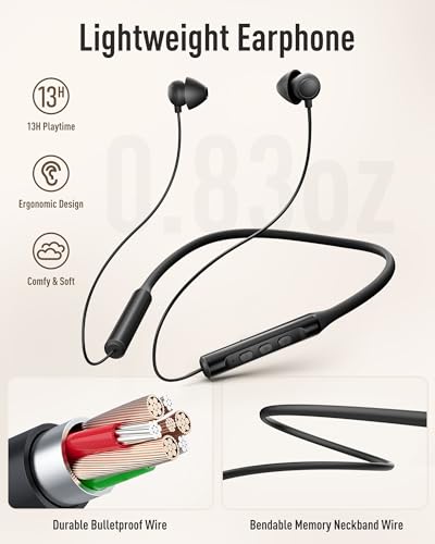 Hearprotek Wireless Lightweight Sleeping Headphones, Neckband Bluetooth 5.4 Wireless Sleep in-Ear Earbuds, Ultra Soft Portable Sleep Headphones for Side Sleepers, Working, Relaxing