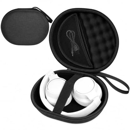 Hard Headphone Case for JBL Tune 770NC/510BT/720BT/520BT/670NC | Wave Foam, Elastic Strap, Soft Lining, Mesh Pocket, Carry Handle, Folded Headphone Storage, Black, Case Only - color: Black