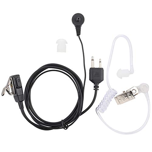 Acoustic Tube 2-Pin Earpiece Headset with PTT Mic Compatible with Two Way Radio IC - F3011 F4011 F4001 Talkie ABS