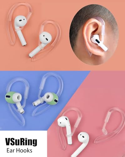 3 Pairs Ear Hooks for AirPods Pro 3 (2025) 2nd AirPods Pro AirPods 3rd 2 1 [360° Rotatable Multi-Dimensional Adjustable] Silicone Soft Comfortable Anti-Slip Sports Clamp (Black) - color: Black