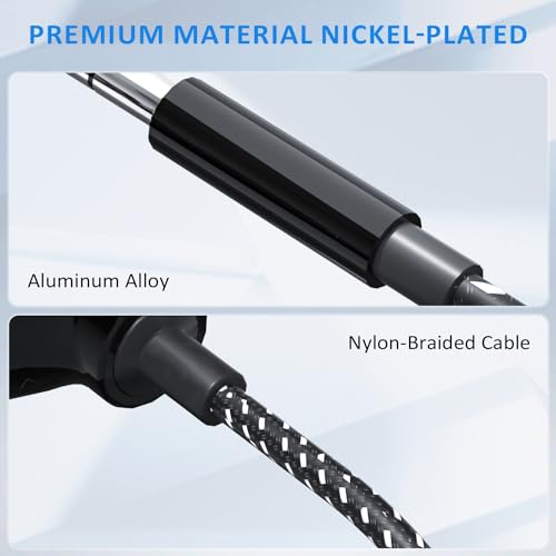 LP Headphone Splitter, Nylon-Braided 3.5mm Audio Stereo Splitter, Male to 3 Female Ports for MacBook, Mac, iPad, iPhone(≤6), iPod, Tablet, Laptop, PC, Earphone, Kindle, MP3 Player, Speaker & More