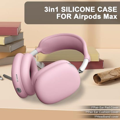 Maxjoy for AirPods Max Case - Soft Silicone Ear Cups/Headband Cover, Anti-Scratch Accessories Protective Cover for Apple AirPods Max, Pink - color: Pink