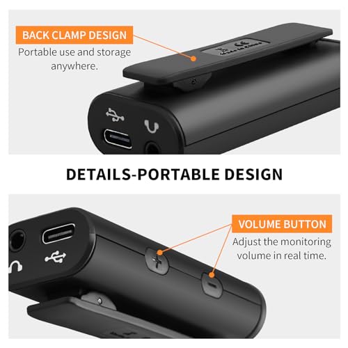 JOYO Guitar Audio Interface for Phone, Direct Monitoring with 6.35mm Input & 3.5mm Headphone Out, USB-C & Lightning Plug & Play, Portable Pocket Size (MOMIX CAB)