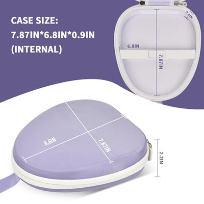 GWCASE Universal Headphone Case with Secure Strap and Cable Pocket, Purple | Fits Most Foldable Over-Ear Headphones, 7.87 x 6.8 x 0.9 in Interior, for Students, Commuters and Music Fans, Case Only - color: Purple with white zipper