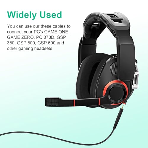 GSP 600 Replacement Cable Compatible with Sennheiser Game Zero, Game One, PC 373D, GSP 350, GSP 500, GSP 600, GSP 670, G4ME One Gaming Headset, 6.56ft