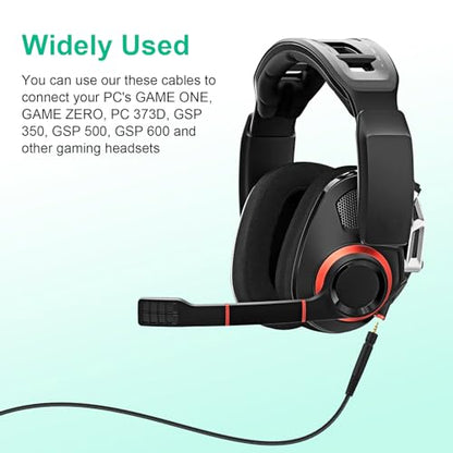 GSP 600 Replacement Cable Compatible with Sennheiser Game Zero, Game One, PC 373D, GSP 350, GSP 500, GSP 600, GSP 670, G4ME One Gaming Headset, 6.56ft