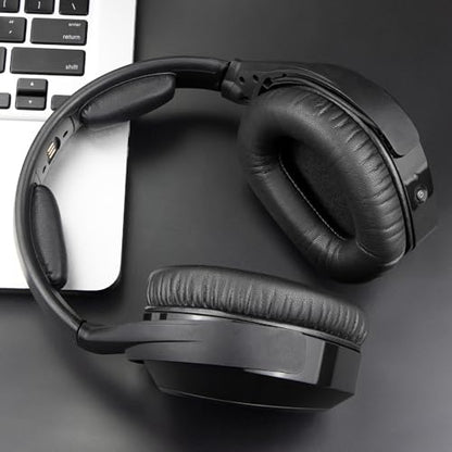 SOULWIT Protein Leather Earpads Replacement for Sennheiser RS165/TR165/RS175/TR175/RS185/TR185/RS195/TR195(RS/TR 165 175 185 195 RF), Ear Pads Cushions for HDR165/175/185/195(HDR 195RF) - Black