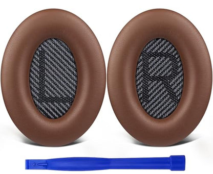 Replacement Earpads Cushions for Bose QuietComfort 35 (QC35) & Quiet Comfort 35 II (QC35 ii) Headphones, Ear Pads with Softer Leather, Noise Isolation Foam, Added Thickness (Coffee) - color: Coffee