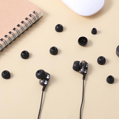 Extra Small Earbuds Tips Replacement Earbud Tips Soft Silicone Earbuds for in-Ear Headphones Extra Small Ear Tips for in Ear Earbuds(12 Pairs,Black)