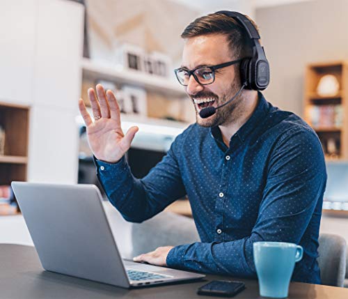 Aluratek Wireless Bluetooth 5.0 Headset ABHM100F – Hi-Fi Over-Ear Headphones with Noise Cancelling, Built-In Microphone, Comfortable Memory Foam Earpads and Long Battery Life – Ideal for Calls & Music