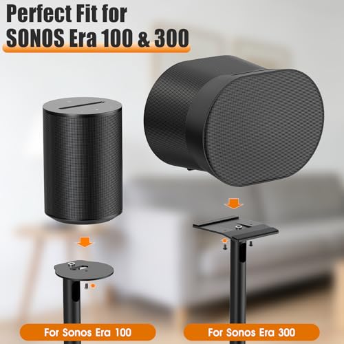ALTSON Speaker Stand for Sonos Era 100 & Era 300, 26”-43” Height Adjustable Floor Stand, Dual-Mount Base Surround Sound Speaker Mount with Cable Management for Living Room Bedroom Office, 1 Pack - size: 1 Pack