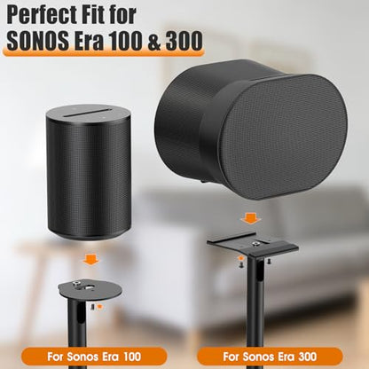ALTSON Speaker Stand for Sonos Era 100 & Era 300, 26”-43” Height Adjustable Floor Stand, Dual-Mount Base Surround Sound Speaker Mount with Cable Management for Living Room Bedroom Office, 1 Pack - size: 1 Pack
