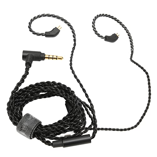 FILFEEL 0.78mm 2 Pin Earbuds Upgrade Cable with HD Mic, 3.5mm Right Angle Plug Replacement Wire for in-Ear Monitors, Enhanced Bass & Clear Calls,