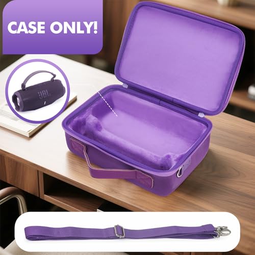 Hard Case for JBL Charge 6/5/4 Bluetooth Speaker – Waterproof Travel Case with Adjustable Shoulder Strap, Durable Protection for On-the-Go Use（Purple） (purple) - color: purple