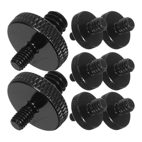 Happyyami 8pcs Male to Male Thread Adapter Screws for Mic Stand Camera Mount Tripod High-Strength Metal Mic Adapter Nut for Secure and Recording Setup